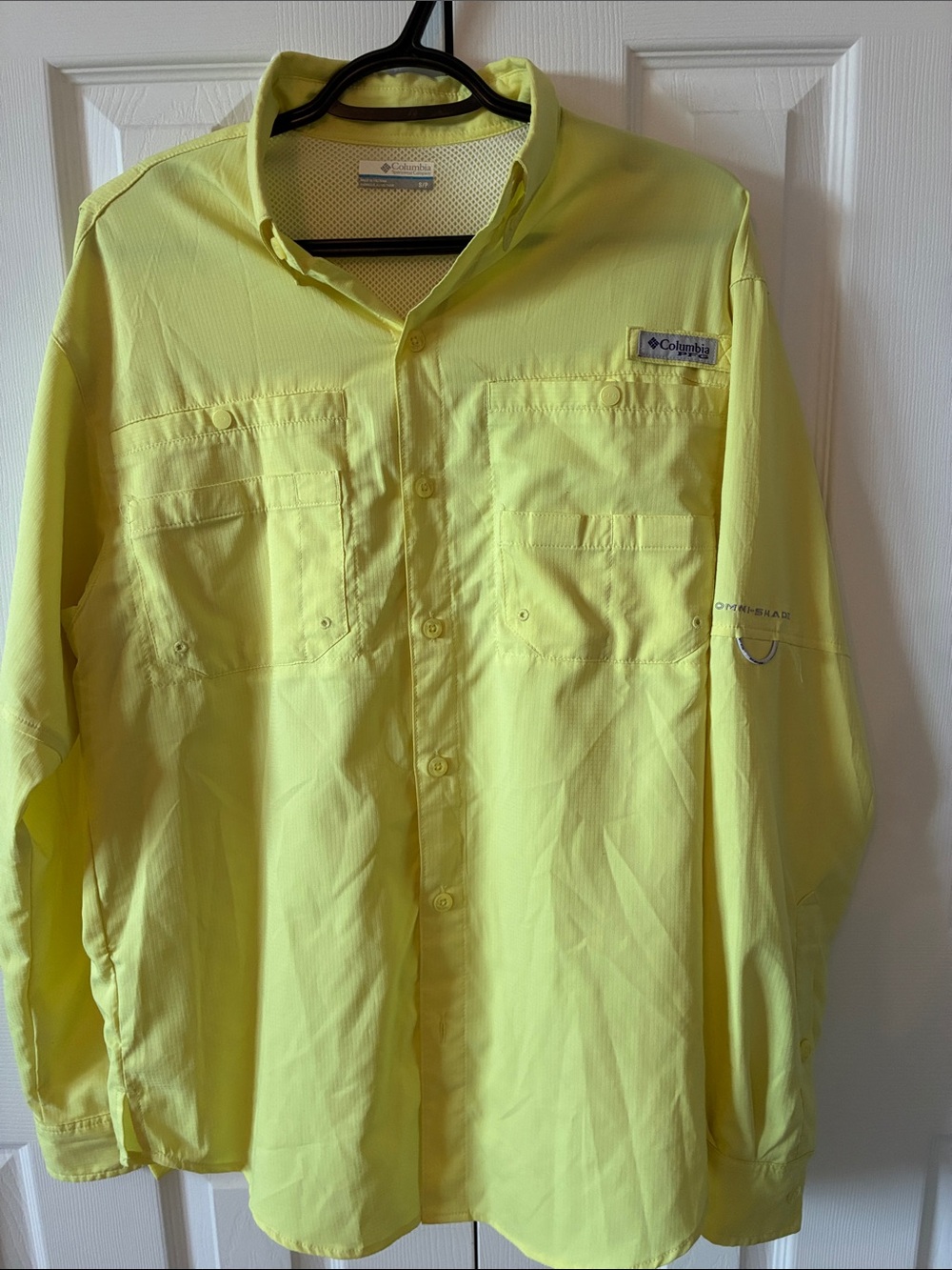 Columbia Men's Long Sleeve Button-Down Shirt - Neon Yellow